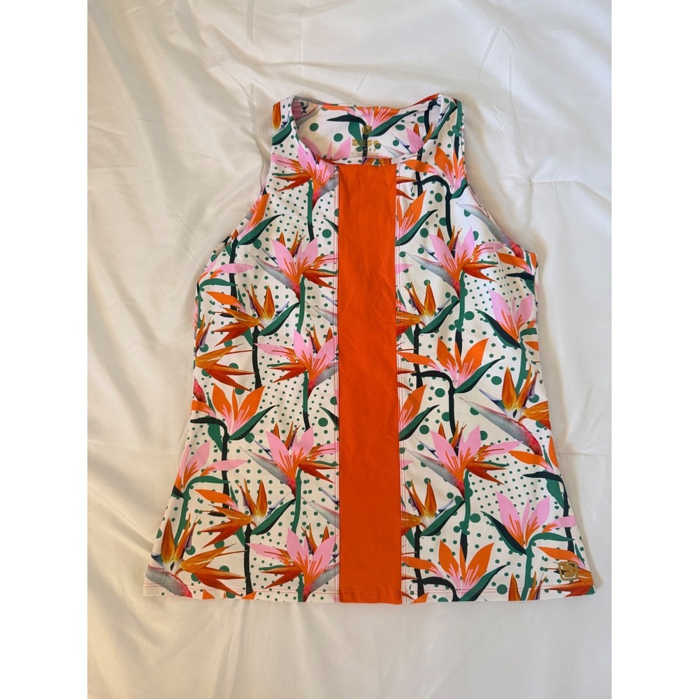 Beso Shade Kelly Emberg Tropical Bird of Paradise UPF50+ Tank Top Small $100 new